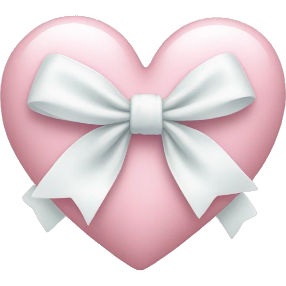 Pastel pink heart with white bow emoji