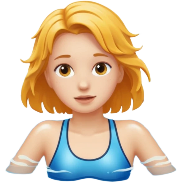 girl swimming laps in a pool  emoji