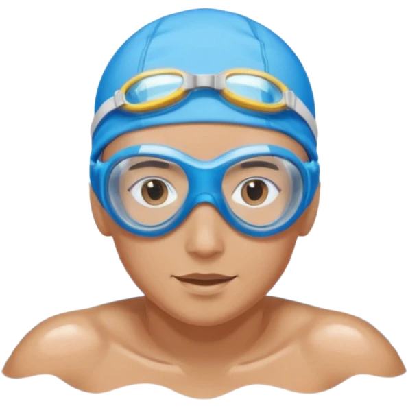 person swimming laps in pool zoomed out showing lap swiming  emoji