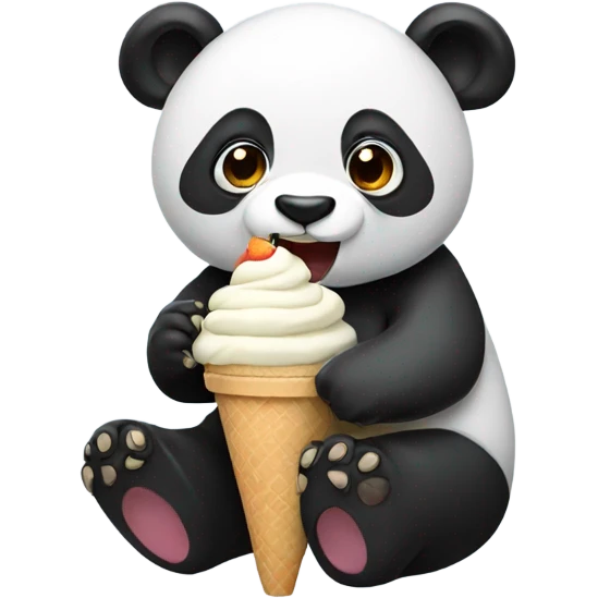Panda eating ice cream emoji