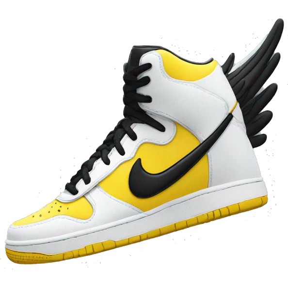 Nike winged black and yellow sneaker Apple style  emoji