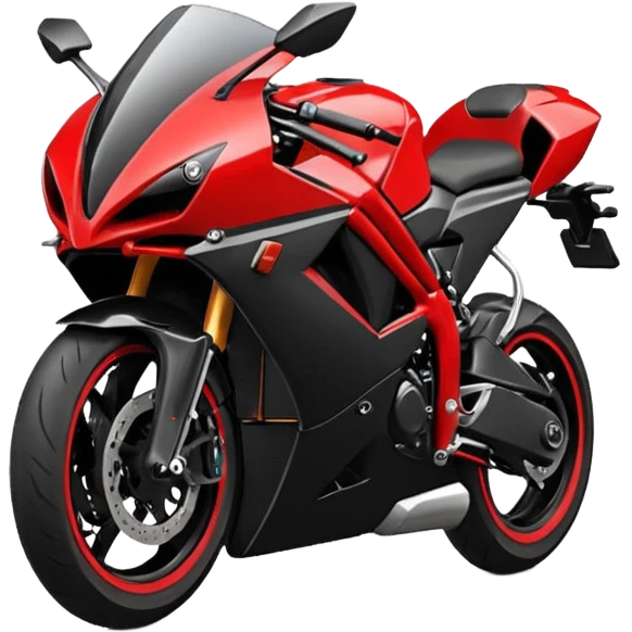 Illustrate a modern sports bike with sharp design & bold colors. emoji