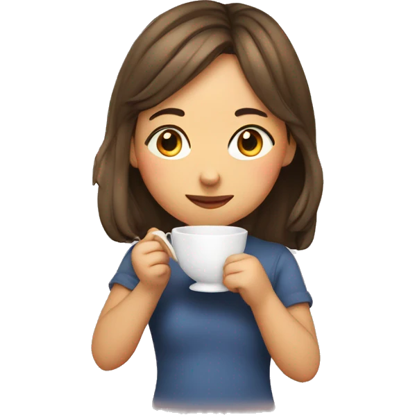 Girl sipping tea emoji