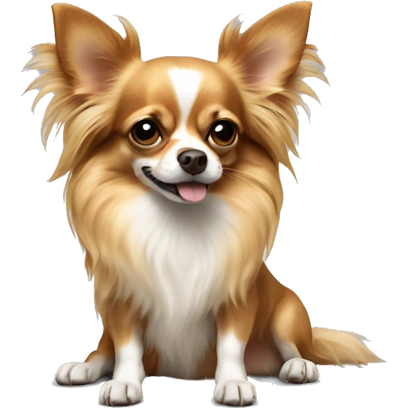 Long haired chihuahua laying emoji