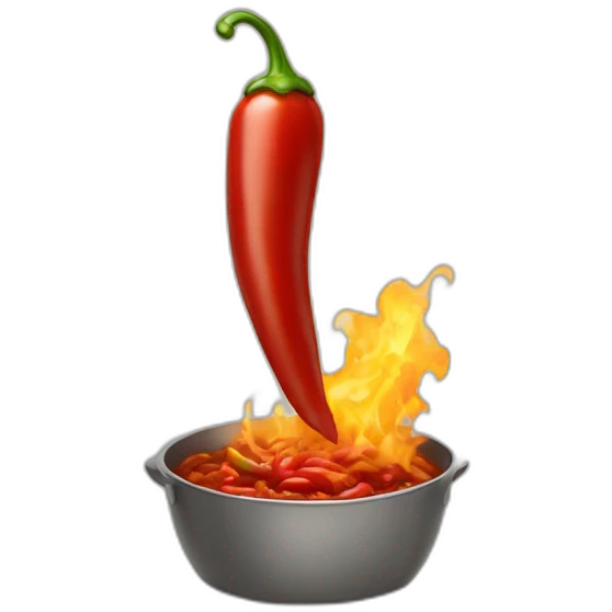 chili getting fried emoji