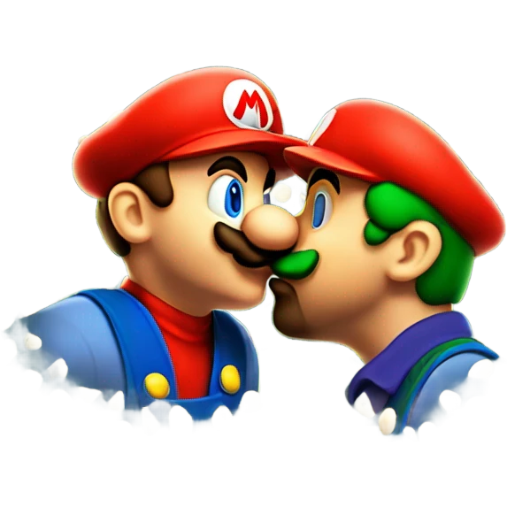 mario and luigi kissing emoji