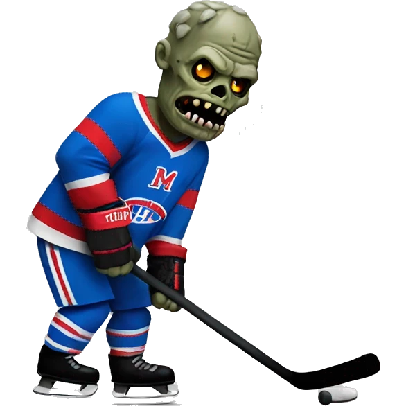 Walking Zombie wearing Montreal hockey shirt emoji
