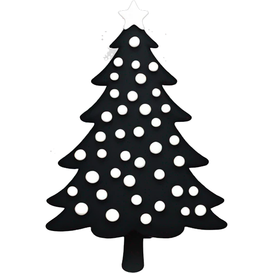 Black Christmas tree with white decoration  emoji