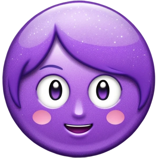 glitter purple and cian pin office emoji