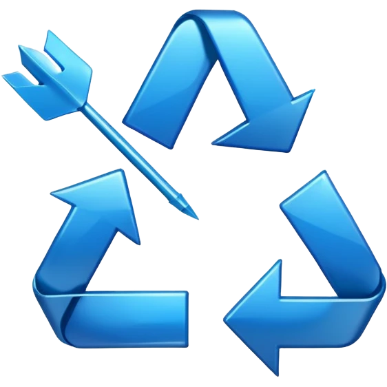 recycle logo two arrows blue emoji