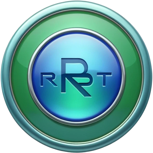 Blue and green Badge that says RBT emoji
