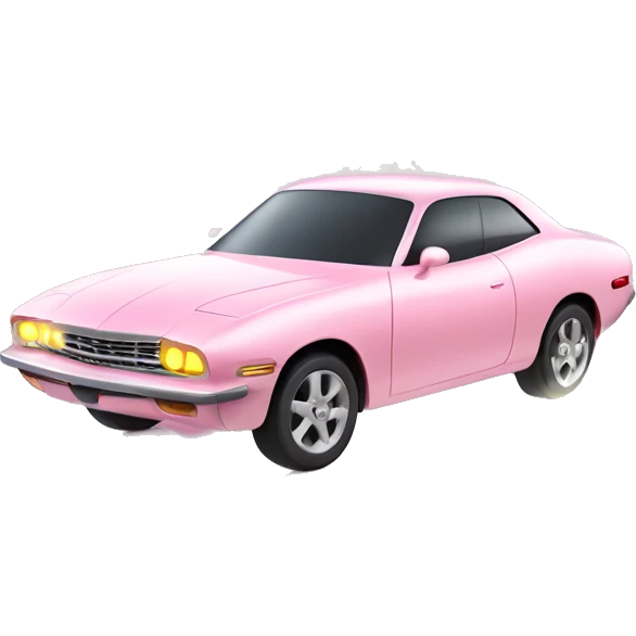 Pastel Pink Car "A sleek pastel pink car with glowing headlights, sparkling wheels, and a magical light trail following behind as it moves." emoji