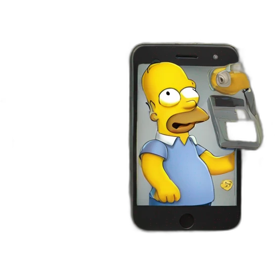 simpsons with phone emoji