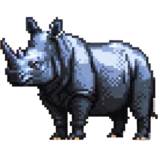 pixel art rhinoceros in game style emoji