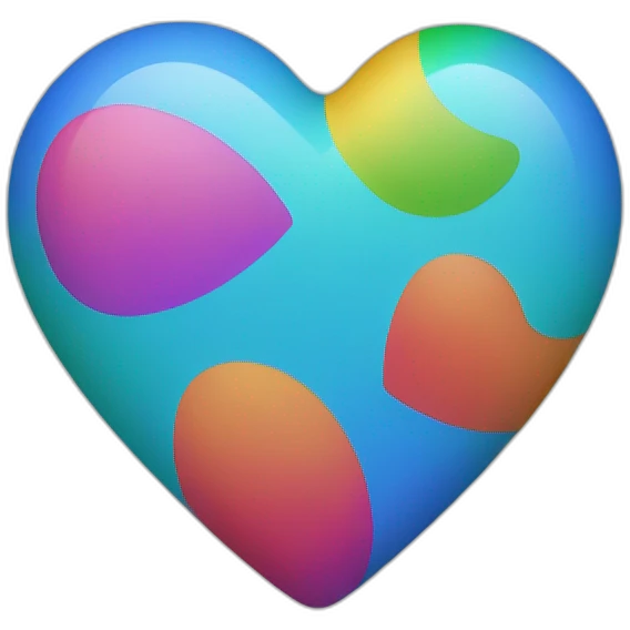 Un cœur multicolor emoji
