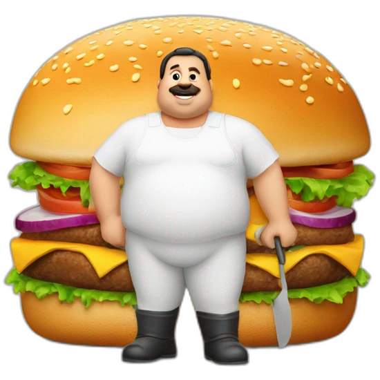 big-fat-man-portuguese-with-burger-and-trowel emoji