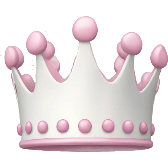 White and pastel pink crown emoji