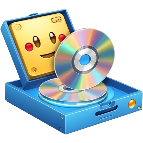 jeux ordinateur physique, CD, boite de jeux emoji