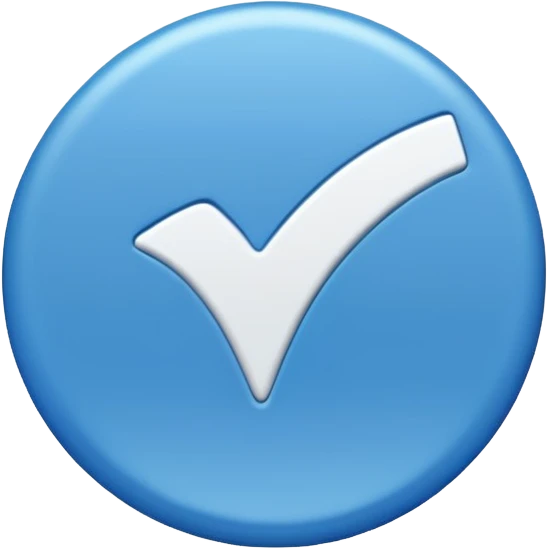 blue circle with a white check mark emoji