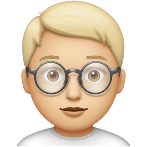 Invisible face. Round transparent glasses. emoji