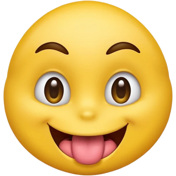 "A mischievous yellow emoji face with a sly, tilted smile, slanted eyebrows, and its tongue playfully sticking out to the side. The background is a deep purple. The expression looks naughty, teasing, and a little cheeky." emoji