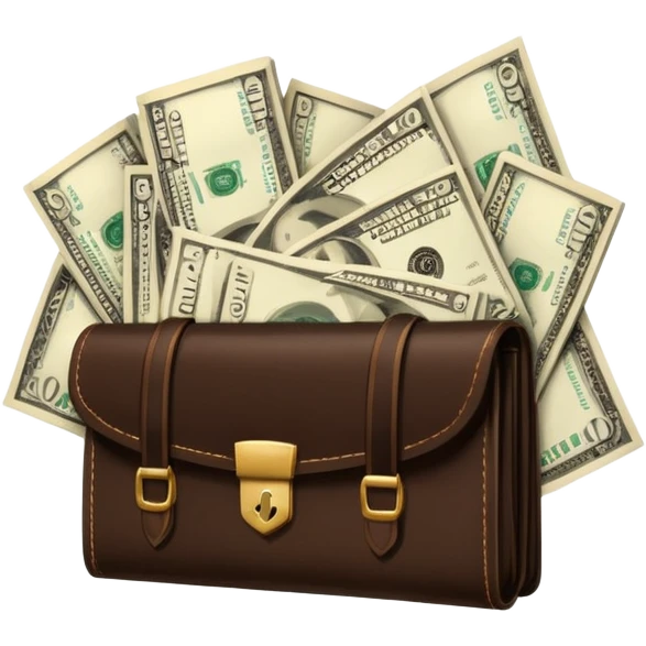 деньги в портфеле emoji