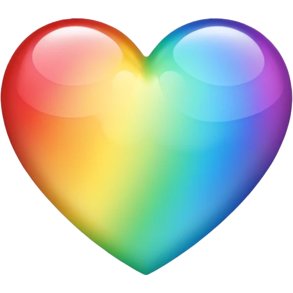 heart with rainbow gradient fill and sparkles emoji