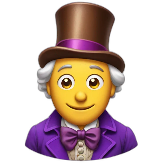 Willy Wonka with candy emoji