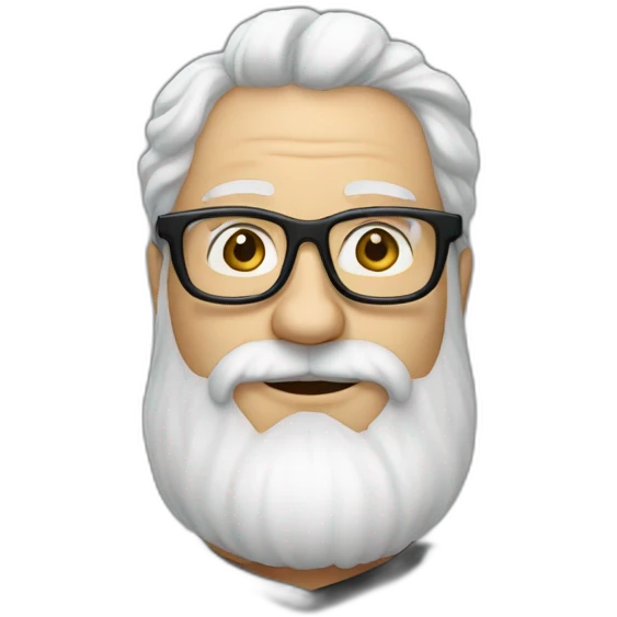 midle age man white white beard and black glasses emoji