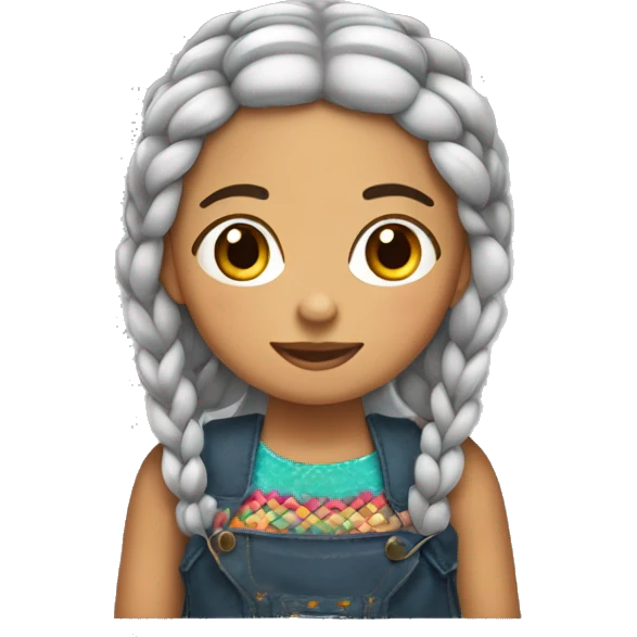Niña gordita con trenzas  emoji