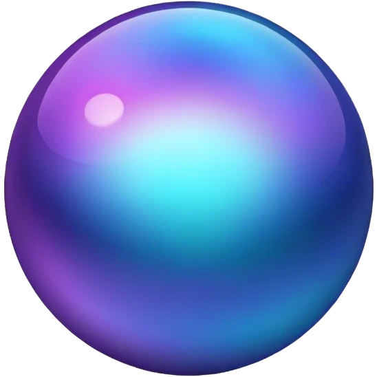 Gradient iridescent purple indigo blue cyan ball emoji