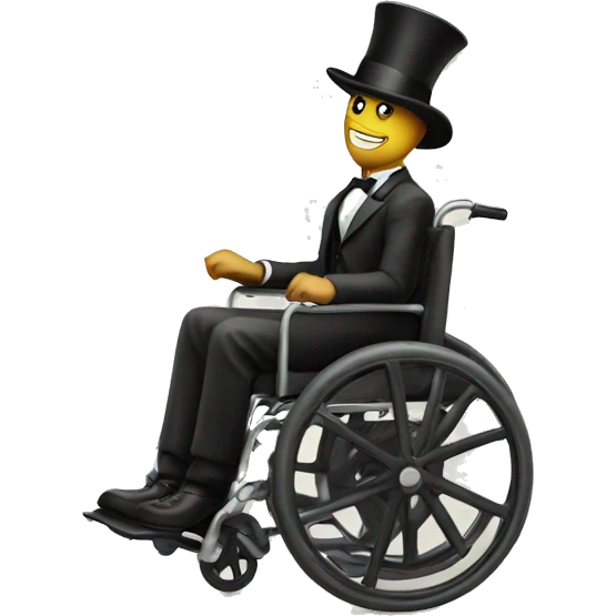 wheelchair with a top hat emoji