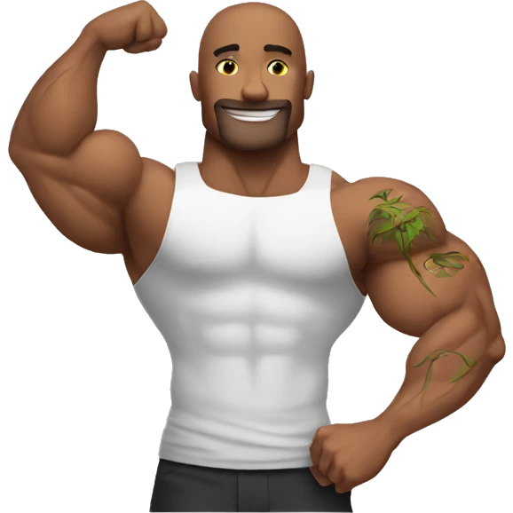 arm muscle with a tatoo saying "ven" emoji