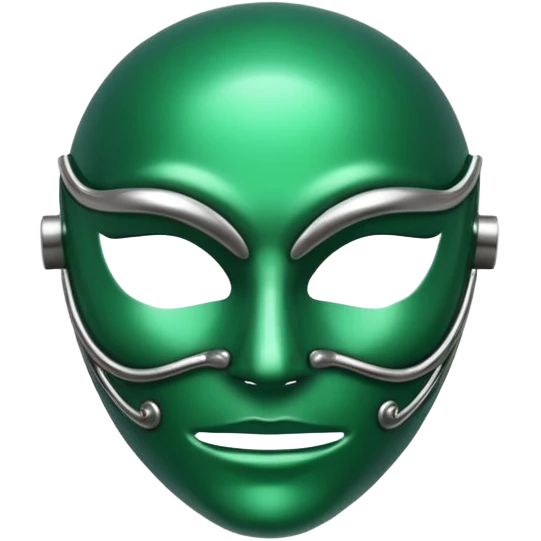 curved mask, poisonous, emerald emoji