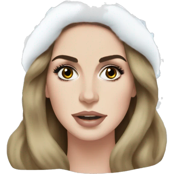 Lana del Rey with snowflake coming out of nose emoji