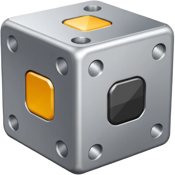 ASML semiconductor equipment，Silver gray, simple style，cube-shaped outfit emoji