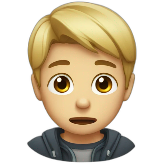 A boy crying emoji
