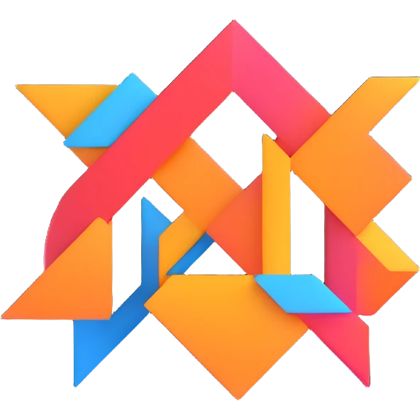 AI-themed emoji, abstract AI logo, geometric shapes, modern look emoji