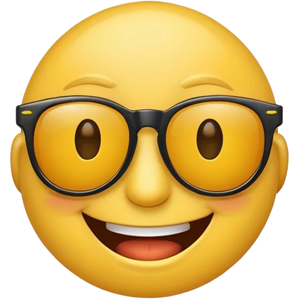 cartoon sticker of a smiling emoji with sunglasses, colorful and cheerful, no text, suitable for WhatsApp and Instagram emoji