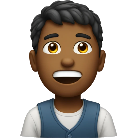 A boy makes fart  emoji
