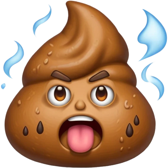 Animated raged poop emoji