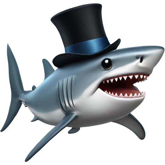 Shark with a top hat emoji
