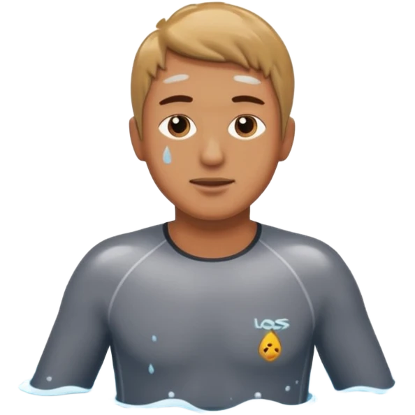 A man who falling down in river emoji