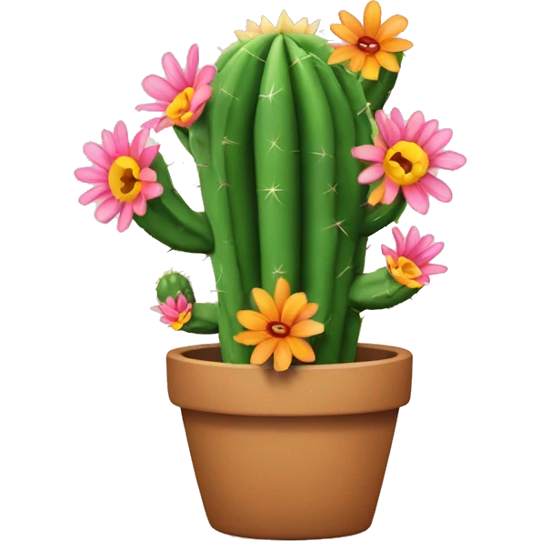 Cactus with flowers emoji
