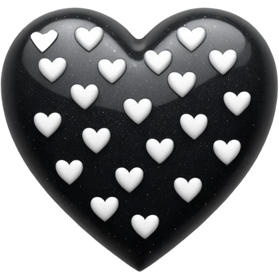heart with black glitter and white hearts emoji