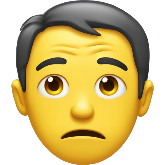 Yellow smiley emoji is not happy and he is depressed. emoji