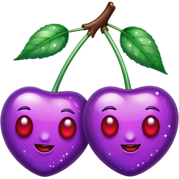 glitter purple and cian 2 cherrys emoji
