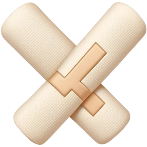 medical bandages in shape of check mark, tick emoji