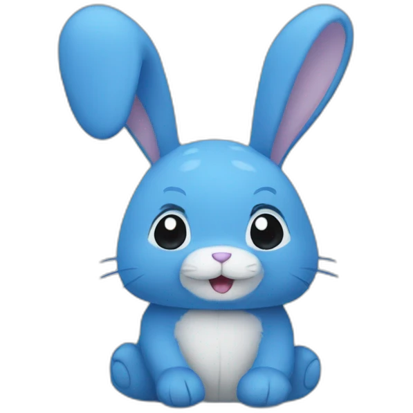 Blue rabbit plush emoji