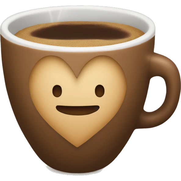 coffee cup with a tan heart on the side emoji